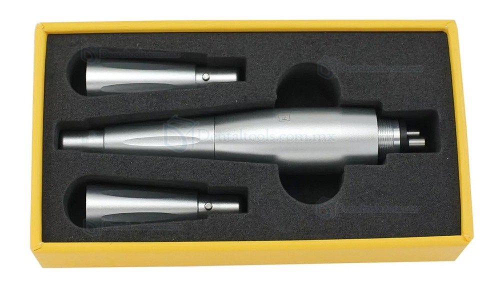 Pieza de mano para profilaxis dental (kit de micromotor neum&aacute;tico de 4 orificios + 3 cabezales)